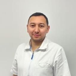 Portrait photo of a doctor, appointment in the city of Almaty
