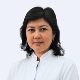 Portrait photo of a doctor, appointment in the city of Almaty