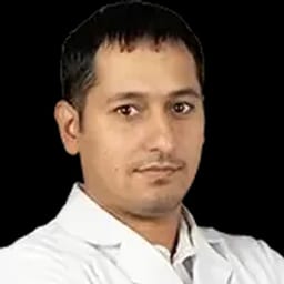 Portrait photo of a doctor, appointment in the city of Almaty